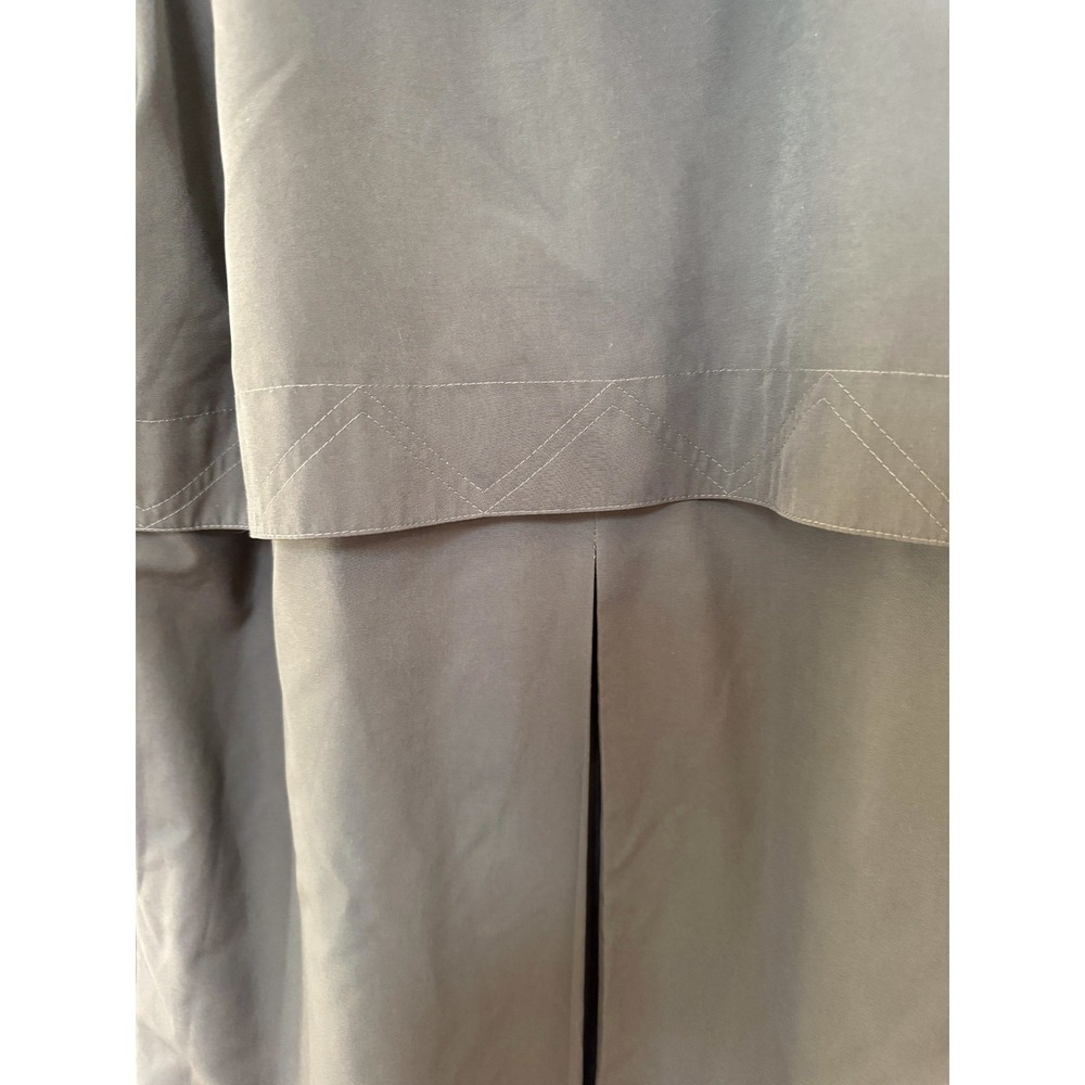 LL Bean Womens Petite Small Long Hooded Rain Trench Coat Olive Green OHJ63 - Picture 12 of 16
